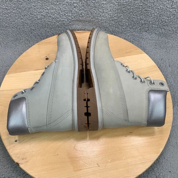 Timberland Premium Womens Size 8 Boots Waterpoof Light Grey Nubuck NEW - Picture 5 of 9